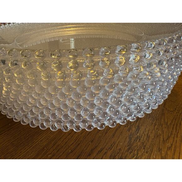 Set Of 12 Round Acrylic Hobnail Trim Party Cookie Trays Appetizer Wedding Clear - Picture 5 of 6